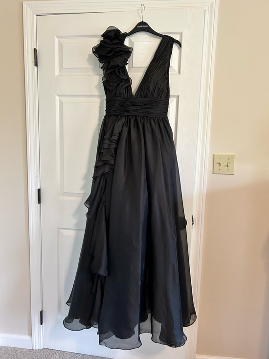 Mac Duggal Dresses & Skirts - Mac Duggal Black One-Shoulder Ruffled Evening Gown